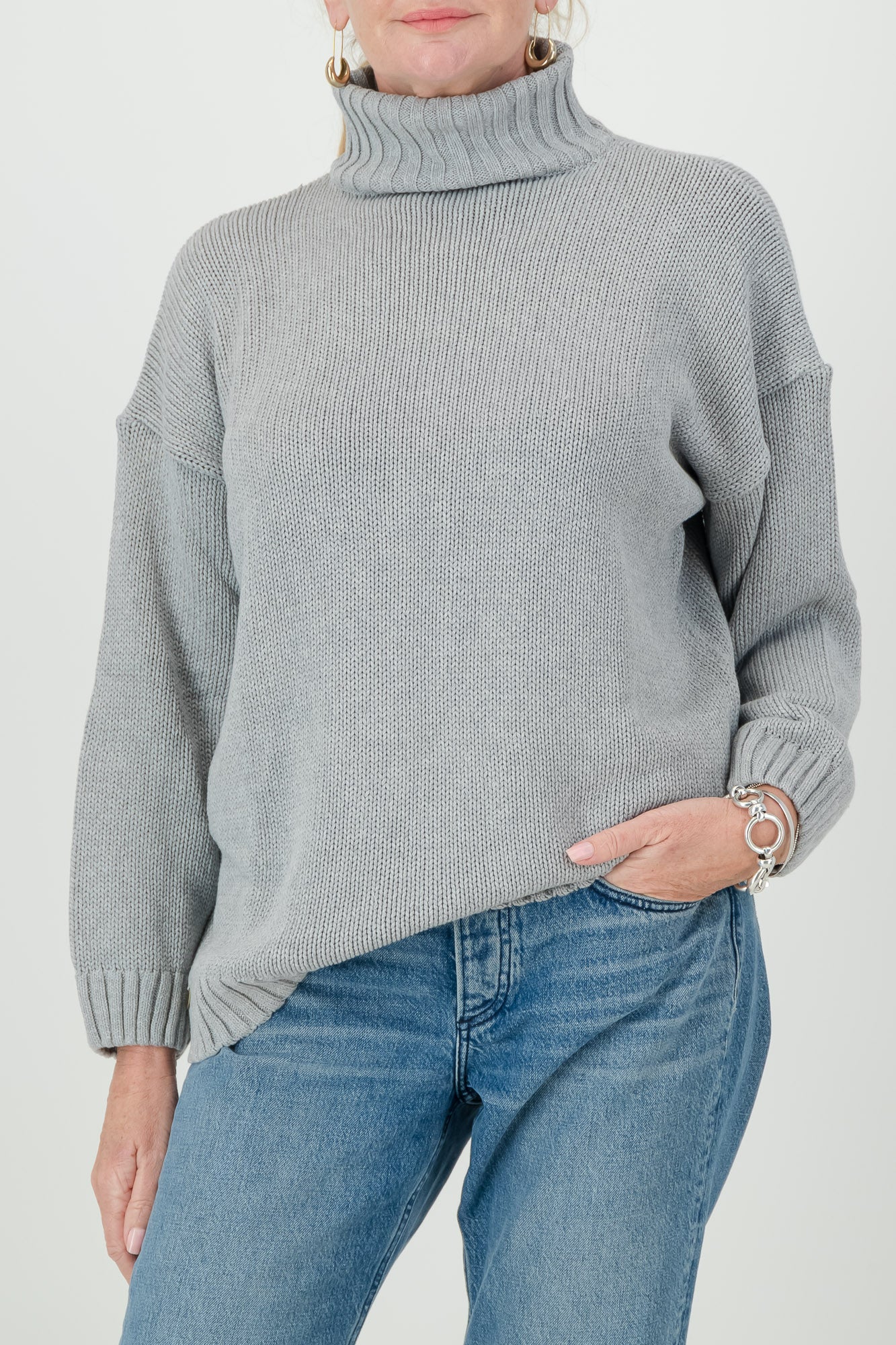 Sarah Cotton Funnelneck Knit