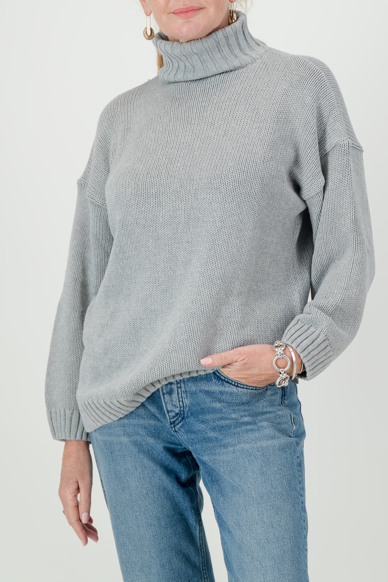 Sarah Cotton Funnelneck Knit